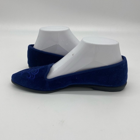 Sunset Blue Crushed Velvet Flats - Picture 8 of 10